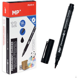 MP ανεξίτηλος μαρκαδόρος PE415-S για CD-DVD, 1mm, μαύρος 12τμχ- MP