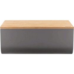Ψωμιέρα Mattina BG03 DG 34x21x14cm Dark Grey Alessi Ατσάλι,Bamboo