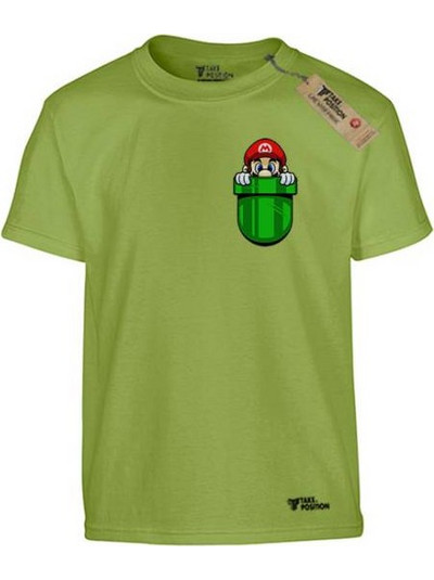 Takeposition Pocket Mario Παιδικό T-Shirt Κοντομάνικο Lime 806-1290-13