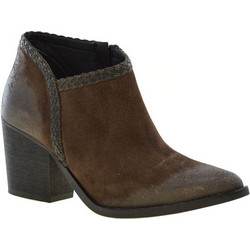 Privee Γυναικεία Μποτάκια Cowgirl Suede Καφέ με Χοντρό Ψηλό Τακούνι 6004