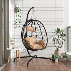 vidaXL Egg Κρεμαστή Κούνια Φωλιά Wicker Καφέ 360047