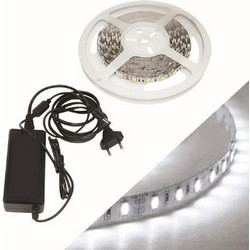 Ταινία LED 5m 24W IP20 με Τροφοδοτικό Blister Ψυχρό Λευκό
