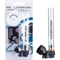 Champ High Skull GlassPipe with Grinder and Screens