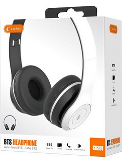 Moveteck C6391 Ασύρματα Bluetooth Ακουστικά Over Ear Μαύρα Λευκά
