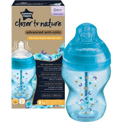 Tommee Tippee Advanced Πλαστικό Μπιμπερό με Θηλή Σιλικόνης κατά των Κολικών 0m+ Ciel 260ml