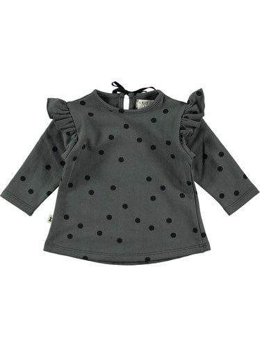 Petit Indi Daisies Dots Allover Παιδικό Φόρεμα Ανθρακί AW23-BK-55-42
