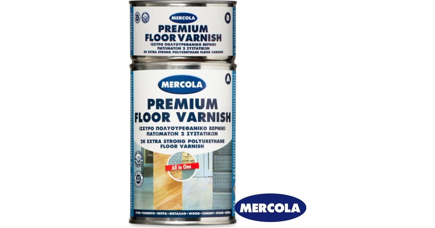 Mercola Premium Floor Varnish (Α+Β) Βερνίκι Επιφάνειας Satin 1lt ...