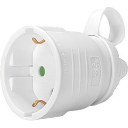POWERTECH φις ρεύματος PT-887, 1x schuko, 16A, λευκό PT-887