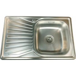 Inter Ceramic Ένθετος Νεροχύτης Inox Λείος (Σατινέ) 80x50cm 4301031040001