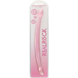 Shots RealRock Crystal Διπλό Dildo 42cm Ροζ