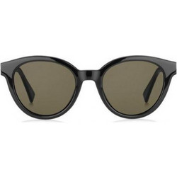 Max Mara MM807 Γυναικεία Γυαλιά Ηλίου Στρογγυλά Κοκάλινα Μαύρα με Καφέ Polarized Φακό