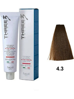 Faipa Three Color 4.3 Καστανό Χρυσαφί Μόνιμη Βαφή Μαλλιών 120ml