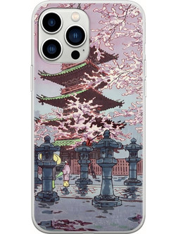 Θήκη Ukiyo-e - Cherry Blossom iPhone 14 Pro Flexible TPU (Διάφανη Σιλικόνη)