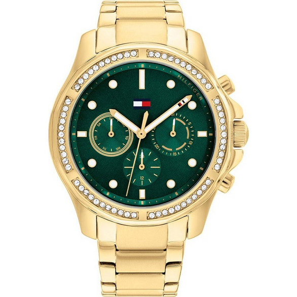 Tommy Hilfiger Brooklyn Γυναικείο Ρολόι Χρονογράφος με Χρυσό Μεταλλικό ...
