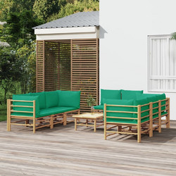 vidaXL Σετ Σαλόνι Κήπου Bamboo 9τμχ Μπεζ 3155155