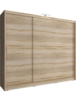 LH-homefurniture Δίφυλλη Ντουλάπα Ρούχων Συρόμενη Δρυς 250x62x214cm 24114-WK1s-250