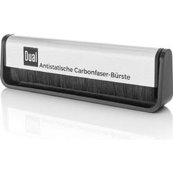 Dual antistatic fiber record brush
