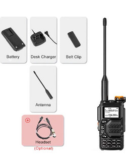 Ασύρματος Φορητός Πομποδέκτης VHF - UHF 7W 1 τμχ Pashaphone UV-23 Μαύρος