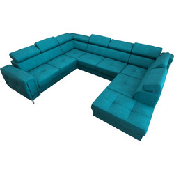 PoliHome Almeria Max Καναπές Κρεβάτι σε Σχήμα Π Πετρόλ 350x225x78/99cm 162591549