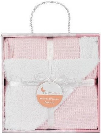 Interbaby Bee Nest Lamb Κουβέρτα Αγκαλιάς Πικέ 80x110 Ροζ