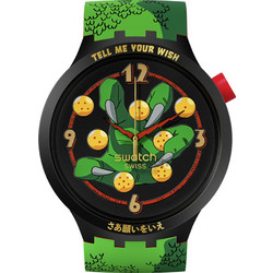 Swatch Ανδρικό Ρολόι με Πράσινο Καουτσούκ Λουράκι SB01Z102