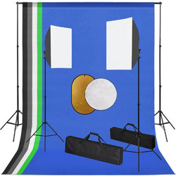 vidaXL 3067102 Kit με Φόντο Ανακλαστήρες και Soft Box