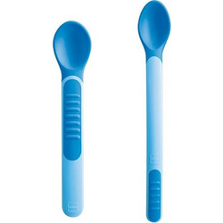 Mam Heat Sensitive Spoons & Cover Σετ Βρεφικά Κουτάλια με Θήκη 6m+ Μπλε 2τμχ