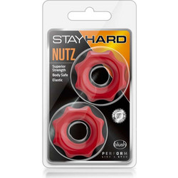 Blush Stay Hard Nutz Σετ Ελαστικά Δαχτυλίδια Πέους Κόκκινα 2τμχ