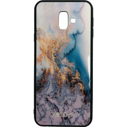Θήκη Marble Glass Vennus SAMSUNG Galaxy J6 Plus 2018 Μπλε-Λιλά