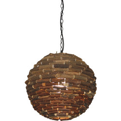 Home Lighting Ball Talk Κρεμαστό Φωτιστικό Οροφής Μονόφωτο E27 Καφέ Φ40cm 77-3601