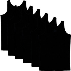 6Pack Ανδρική Φανέλα με Τιράντα economy 100% cotton Μαύρη