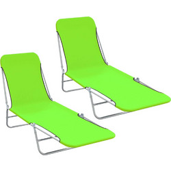 vidaXL Set Ξαπλώστρες Πτυσσόμενες Πράσινες 310343