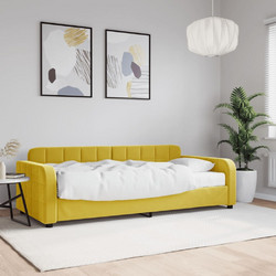 vidaXL Καναπές Κρεβάτι Μονό Βελούδινο 90x200cm +Στρώμα 3196910