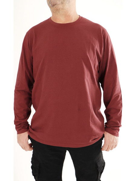 Ανδρική Μπλούζα Μακρυμάνικη COTTON POINT Plus Size (Ανοιξιάτικο) BURGUNDY CP-1109-7