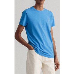 GANT T-SHIRT ΜΠΛΟΥΖΑ ΑΝΔΡΙΚΗ ΠΙΚΕ ΜΕ ΛΑΙΜΟΚΟΨΗ - ΓΑΛΑΖΙΟ - 2023017