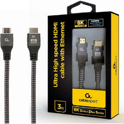 Cablexpert Καλώδιο HDMI 2.1 Braided HDMI Male to HDMI Male 3m Black CCB-HDMI8K-3M