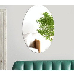 15cm x 10cm Oval Acrylic Mirror Stereo Wall Stickers Home Decoration Soft Mirror(Silver) (OEM)