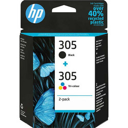 HP 305 B/C/M/Y Πακέτο 2 Μελανιών Εκτυπωτή Inkjet 6ZD17AE