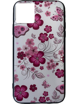 Back Cover Σιλικόνης Άσπρο με Σχέδιο Flowers (iPhone 11 Pro)