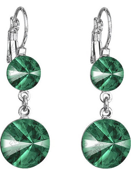Κρεμαστά σκουλαρίκια με πράσινα κρύσταλλα Swarovski 4cm (F1070)