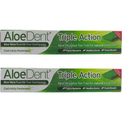 Optima AloeDent Triple Action Aloe Toothpaste 2x100ml