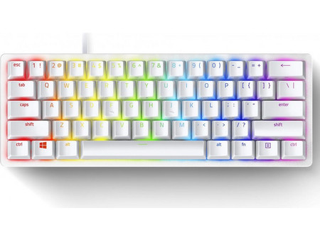 Razer Huntsman Mini Mercury Μηχανικό Gaming Πληκτρολόγιο 60% με Razer Linear Optical Διακόπτες RGB White