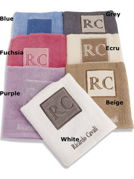 Πετσέτες Σετ Bath Towels Ricardo Cavali Με Κέντημα Cotton Dimcol 3Τεμ - Lime