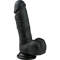 EasyToys Ρεαλιστικό Dildo με Βεντούζα & Όρχεις 17.5cm Μαύρο