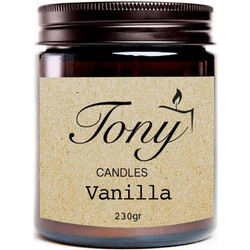 TONY CANDLES ΧΕΙΡΟΠΟΙΗΤΟ ΚΕΡΙ ΣΟΓΙΑΣ VANILLA 230GR