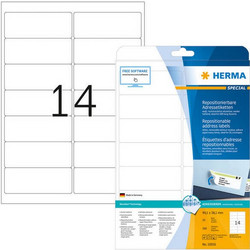 Ετικέτες Επανατοποθετούμενες Λευκές Herma 99.1x38.1mm 25 Φύλλα 350 Ετικέτες No 10016