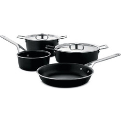 Alessi Pots & Pans Σετ Μαγειρικά Σκεύη από Ανοξείδωτο Ατσάλι 6τμχ AJM100S6 A Inox-Black