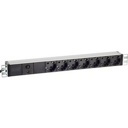 Digitus Aluminum power strip with overload protection, black, 7-fold (DN-95403)