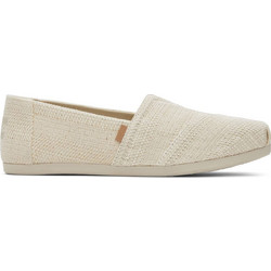 TOMS Undyed Metallic Stripe Linen Alpargata - Natural