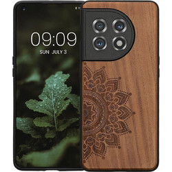 KWmobile Σκληρή Ξύλινη Θήκη με TPU Bumper - OnePlus 11 - Walnut / Rising Sun (60791.02)